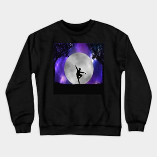 Plus size ballerina full moon galaxy Crewneck Sweatshirt